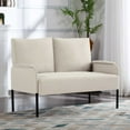 thumbnail image 2 of BSHTI Velvet Upholstery Loveseat Couch,2 Seating,Metal Frame,High-density Fam Seat Loveseat,Well in Apartments or Rooms with Limited Space(Beige), 2 of 17