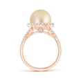 thumbnail image 2 of ANGARA Golden South Sea Cultured Pearl and Diamond Halo Ring in 14K Rose Gold for Women | June Birthstone, Birthday, Anniversary, Jewelry Gift for Women | Pearl Ring, 2 of 8