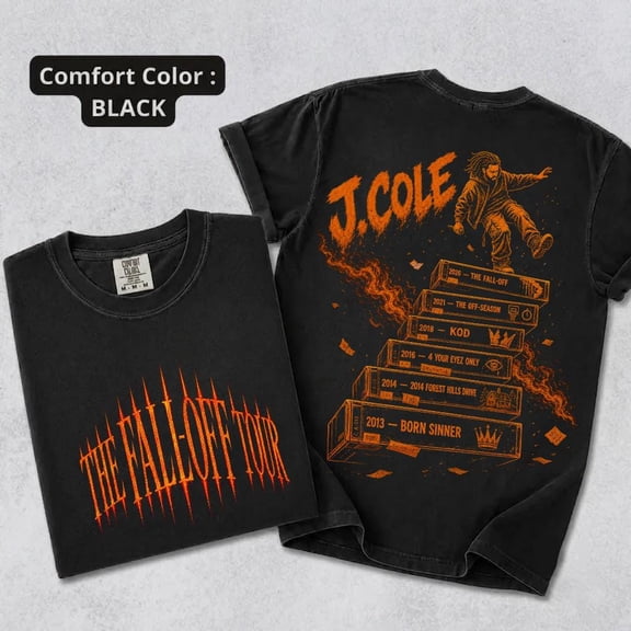 Comfort Colors J Graphic Shirt, The Fall Off Tour Tee, Dreamville Fan Shirt, Hip Hop Rap Music Graphic T-Shirt