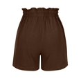 thumbnail image 7 of Women's Denim Shorts Womens Casual Solid Side Pockets Pants Shorts Elastic Waist Pockets Daily High Waist Shorts,Brown Women's Shorts L, 7 of 7