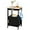 Black, variant on Hyxoo Rolling Kitchen Island Utility Cart on Wheels with Wood Top, Storage Drawer Shelf and Side Hooks, for Dining Rooms Kitchens Living Rooms, White