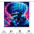 thumbnail image 2 of Juego de 4 cortinas de ducha Kaneki Ken con alfombrillas antideslizantes, tapa de inodoro y alfombrilla de baño, cortina de ducha impermeable con dibujos animados para niños con 12 ganchos,, 2 of 8