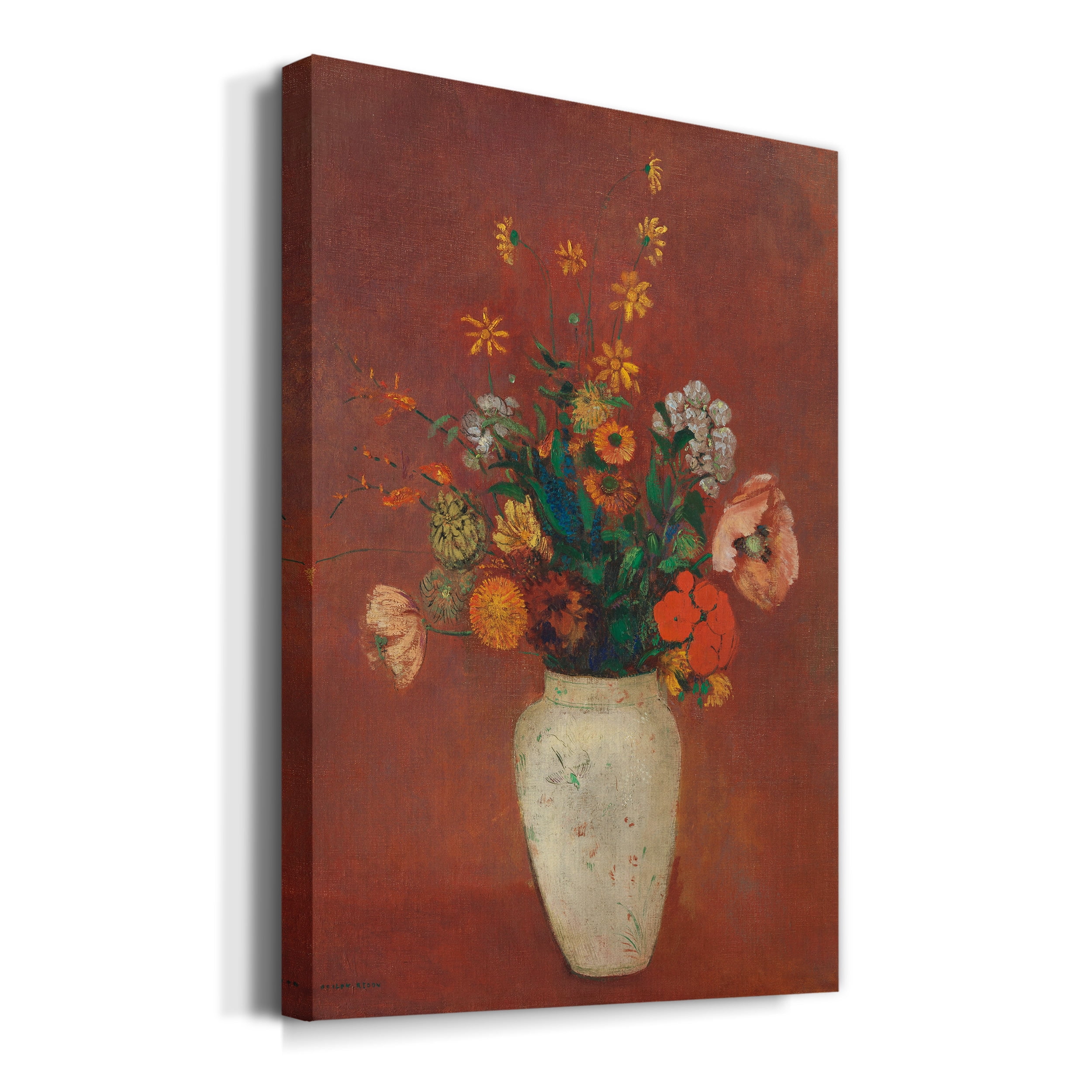Bouquet in a Chinese Vase Premium Gallery Wrapped Canvas - Ready to Hang - 40 x 60