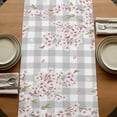 thumbnail image 5 of Table Runners 70 Inches Long Dress Scarves, Birds Floral Farmhouse Coffee/Dining/Kitchen Table Decor, Holiday Table Runner, Farmhouse Country Pink Flower Leaf Grey Plaid 13x70 Inch, 5 of 9