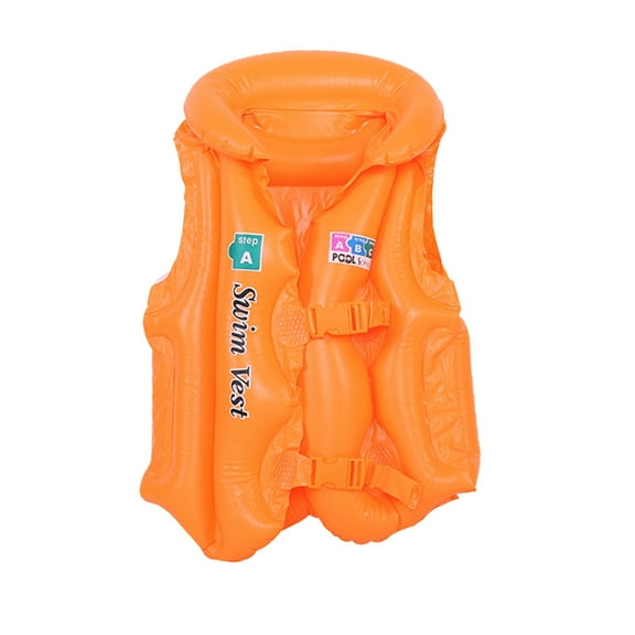 Inflatable Swim Vest,Summer Float Swim Jacket,Suitable For Swimming Training And Water Playing,Ideal for Age Over 6(Orange)