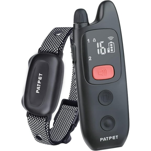 PatPet Dog Vibration 16 Static Levels Shock Beep Training Collar Waterproof with Remote