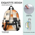 thumbnail image 5 of Orange and Grey Abstract Art Artwork Backpack for School,Cute School Bag,Schoolbag with Adjustable Shoulder Straps & Padded Back,15.25"x11.5"x5.25", 5 of 6