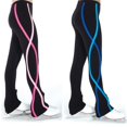 thumbnail image 3 of Pantalones de práctica de patinaje artístico sobre para mujer y niña, mallas cálidas de forro polar, pantalones, ropa deportiva, ropa deportiva, Azul 130 Macarena Conjunto de pantalones de patinaje, 3 of 8