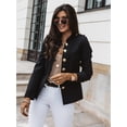 thumbnail image 1 of Chaqueta informal de manga larga con cuello redondo para mujer, prendas de vestir exteriores para oficina, moda de primavera y otoño, chaqueta lisa elegante, abrigo para mujer 2024, 1 of 2