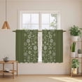 thumbnail image 2 of Japanese Kitchen Curtains 54 Inch Length, Green Rustic Retro Pastoral Floral Leaves Tiers Curtains for Bathroom Bedroom Cafe, Light Filtering Small Window Treatment Short Drapes 2 Panels 42"Wx54"L, 2 of 8