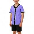 thumbnail image 6 of WPPGONE Kids Boys Athletic Button Down Shirt V Neck Short Sleeve Active Top Classic Baseball Style Mesh Fabric Breathable Sportswear Team Practice Playwear Casual Jersey Apparel, 6 of 6