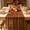 Coffee, variant on Cififendec Thanksgiving Harvest Crinkled Table Runner, 70.86"×35.43", Boho Style Soft Polyester Sheer Fabric Table Runner for Fall Dinner Table Decor