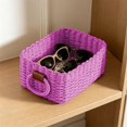thumbnail image 6 of Woven Storage Basket, Small Storage Basket for Organizing Bathroom Kitchen Shelves Drawer, Cute Handled Wicker Bins for Decorative Square Basket Organizer, 6 of 6