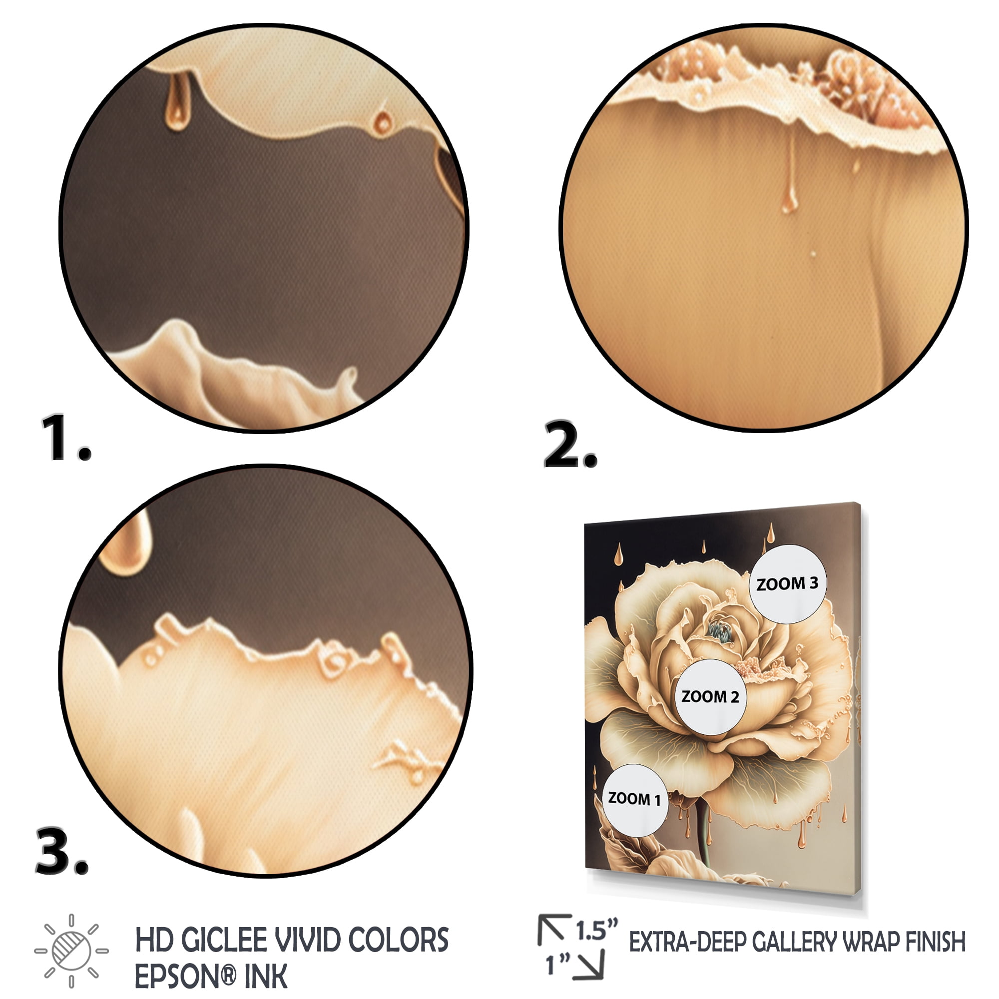 Designart Beige Blooming Rose I Canvas Wall Art