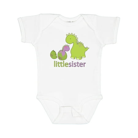 

Inktastic Little Sister Purple Gift Baby Girl Bodysuit