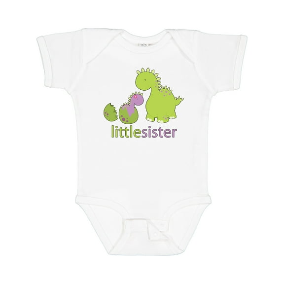 Inktastic Little Sister Purple Girls Baby Bodysuit