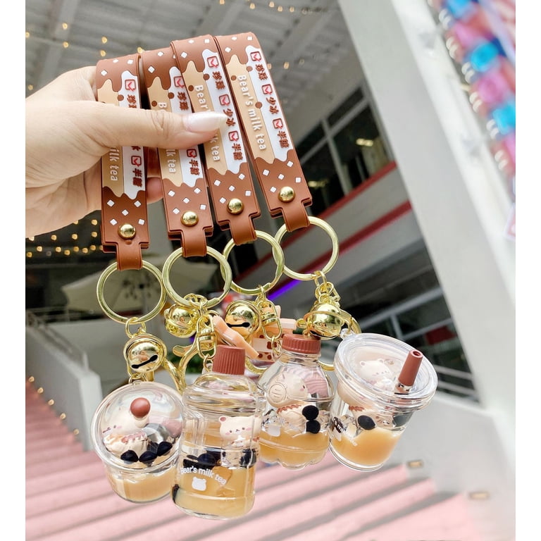 Acrylic Charm Keychain VICKYPOP Cute Bubble Tea Keychain - Macaron Boba ...