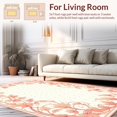 thumbnail image 2 of ODIKA 6'x9' Machine Washable Non-Slip Area Rug, Charming Polka Dot with Leafy Scroll Centerpiece High Traffic Rug, Coral, 202218, 2 of 7