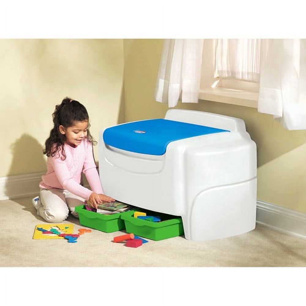 Little Tikes Sort 'n Store Toy Chest, White & Blue - Kids Toy Storage Chest - image 5 of 6