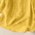thumbnail image 4 of KPOPLK Women's Casual Linen Tops Short Sleeve Scoop Neck Summer Blouses Cotton Blend Breathable Lightweight Loose Fit Tee Shirts for Beach L,Yellow, 4 of 8