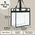 2 Pack Stadium Approved Clear Tote Bags, 12x6x12 Large Plastic Beach