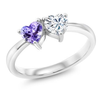 RYLOS Rings For Women Silver Ring Classic Style 7X5MM Oval Gemstone