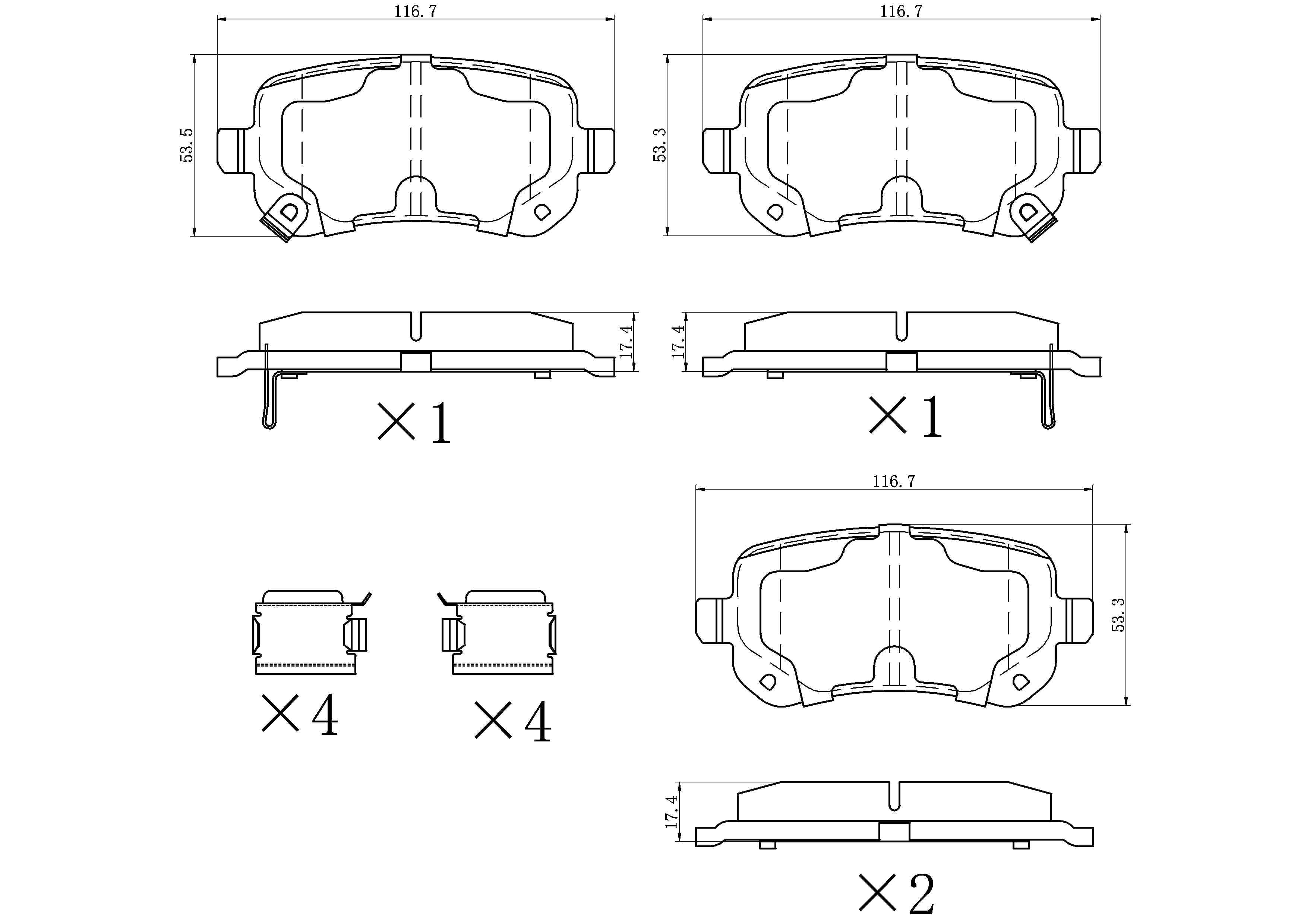 Winstop Brake Pad Set, Rear WS.1326.0.C, Dodge Grand Caravan 2012-2008