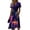 Purple, variant on Womens Halloween Novelty Dresses Midi Dress V Neck Short Sleeve A Line Pumpkin Halloween Print Casual Halloween Theme Event
