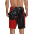 thumbnail image 4 of Lsque Black Dog Red Background Mens Sleep Pajama Shorts,Short Pajama Pants, Cotton Ultra-Soft Knit-X-Large, 4 of 9