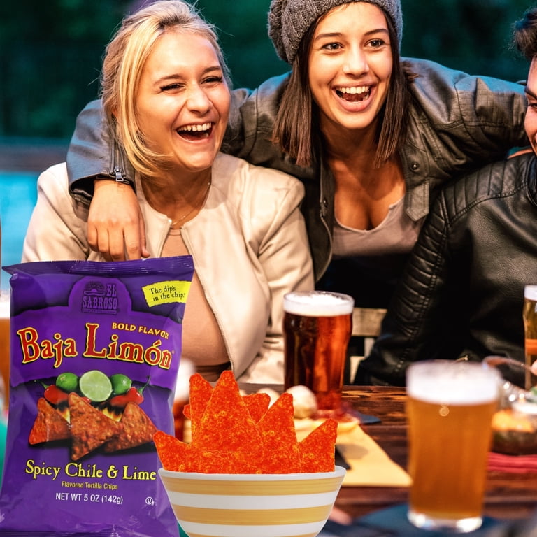 El Sabroso Baja Limón Spicy Chile & Lime Tortilla Chips, Baja