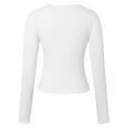 thumbnail image 5 of TYGHBN High Grade Y2 Fit Fashion Pure Desire Style Long Sleeved T Shirt Tops for Women Casual Summer Comfortable Workout Shirts Women Ladies Football Shirts Athletic Tops for Women Long Sleeve Long, 5 of 6