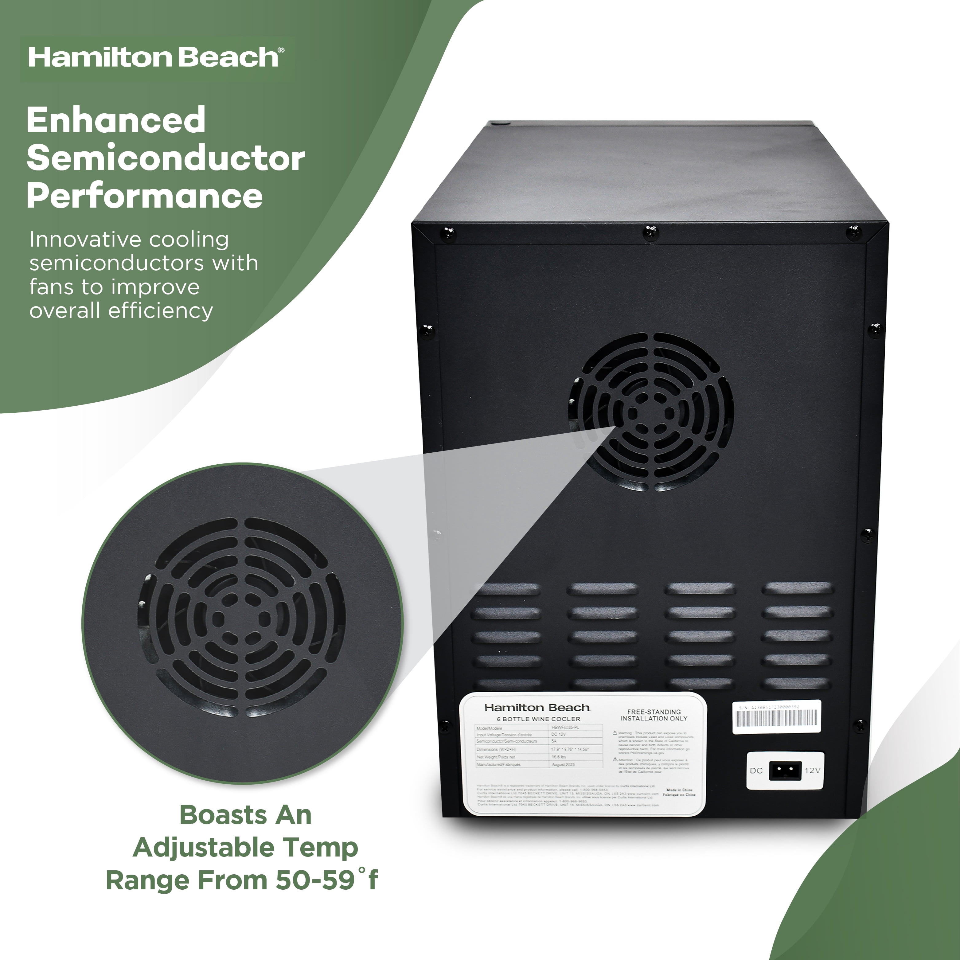 Hamilton Beach 6-Bottle Wine/Beverage Cooler, HBWF6035