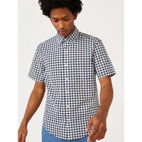 Free Assembly Men's Everyday Short Sleeve Button Down Shirt