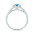 thumbnail image 2 of SZUL Women's 6x4MM Oval Shape Blue Topaz and Diamond Ring in 10K White Gold, 2 of 6