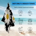thumbnail image 4 of GZHJMY Beach Towel for Women Girls, White Chrysanthemums on Black Background Bath Towel, Oversized Lightweight Sport Towel, 31x63 Inch, 4 of 7