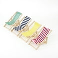 thumbnail image 3 of 1 juego de muebles en miniatura para casa a escala 1/12, modelo de sillón de madera, juego de sillas de playa para niños (azul, 2 sillas de playa y 1 mesa de playa plegable)., 3 of 7