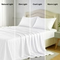 thumbnail image 6 of Lux Decor 100% Organic Viscose from Bamboo Queen Sheets Set - 4 Piece Ultra-Soft Luxury Cooling Bed Sheets, 16" Deep Pocket, Breathable & Hypoallergenic - White, 6 of 10