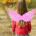 thumbnail image 2 of KAKOWELY Alas de ángel y halo para disfraz, alas flotantes con correas elásticas para fiestas infantiles, niños, niñas, Navidad, color rosa., 2 of 4