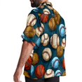 thumbnail image 3 of Baseball Men's Short Sleeve Hawaiian Poplin Shirt, Casual Printed Button Down Summer Beach Shirts - Unisex, 3 of 6