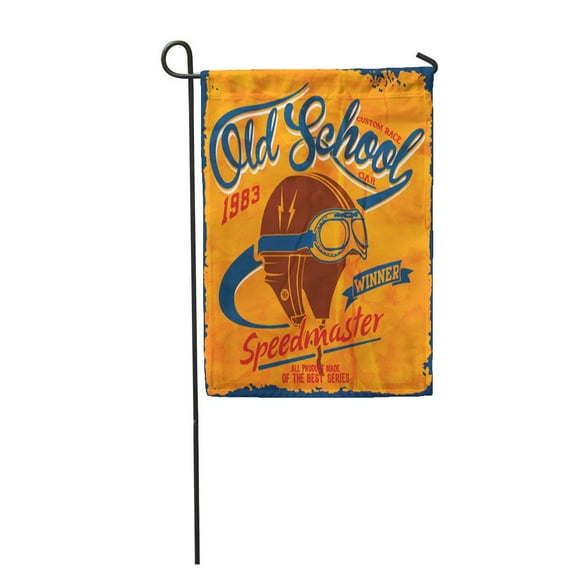 SIDONKU Old Custom Race Equipment Car Sign Vintage Motorcycle Retro Garden Flag Decorative Flag House Banner 28x40 inch