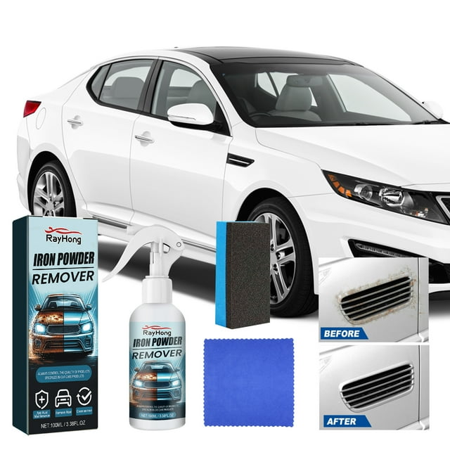 Car Paint Rust Remover, Powerful Wheel Iron Powder Cleaner, Fast Action for Rust Removal, Restores Car Paint Shine & Finish, Easy Spray Application, 100ml