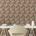 thumbnail image 2 of Ambesonne Leaves Peel & Stick Wallpaper for Home, Leaf Print on Nude Colors, 13"x36", Vermilion and Laurel Green, 2 of 5