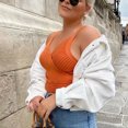 thumbnail image 2 of Sin mangas Front Cross Wrap Top moda Pure Color mujeres V cuello Crossover Top para la fiesta diaria, 2 of 8