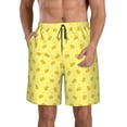 thumbnail image 2 of Uemuo Cheese 1 Pattern Men's Swim Trunks Hawaiian Beach Bathing Suit Swimsuits Beach Quick-Dry Shorts with Pockets-, 2 of 9