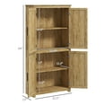 Kadyn Storage Tall Kitchen Pantry with 4 Rattan Doors, Rattan