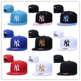 thumbnail image 2 of 2021 Moda MLB NY Gorra Plana Bordado Sombrero Redondo Hip Hop, 2 of 4