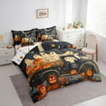 thumbnail image 3 of Manfei Funny Ghost Bedding Sets Queen Size,Halloween Pumpkin Lantern Comforter Sets with Sheets,Autumn Maple Truck Bed in a Bag Queen Size,Microfiber Bedroom Decor Reversible,7-Piece, 3 of 7