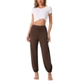 thumbnail image 2 of Pantalones Harem de Yoga para Mujeres INSPIRE CHIC con Abertura Lateral, Joggers, Cubierta de Playa Deportiva, Pantalones de Entrenamiento, S Café, 2 of 5