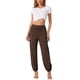 thumbnail image 2 of Pantalones Harem de Yoga para Mujeres INSPIRE CHIC con Abertura Lateral, Joggers, Cubierta de Playa Deportiva, Pantalones de Entrenamiento, S Café, 2 of 5