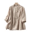 thumbnail image 4 of CEHVOM Blouse Mode Femme Manches Courtes Col Rond Décontracté Élastique Confortable en Liquidation, 4 of 4